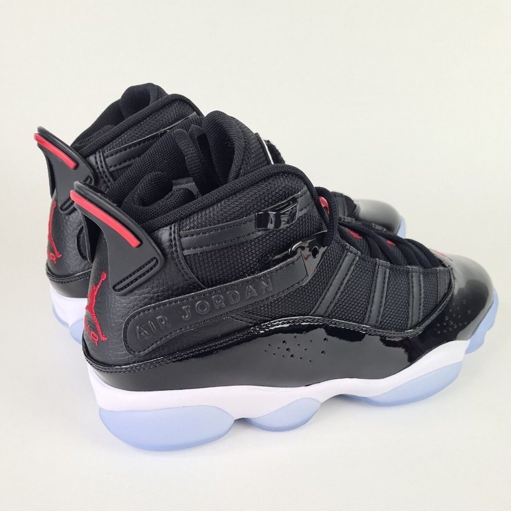 Nike Air Jordan 6 Rings Black Red White Bulls Mens Basketball Shoes - Picture 8 of 12